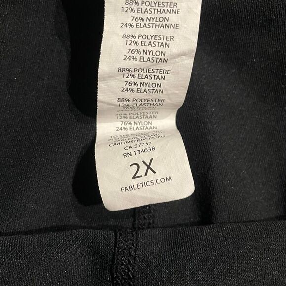 Fabletics Mesh Powerhold Leggings Black/Copper Plus Size: 2X - Picture 4 of 10